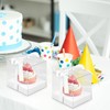 Axigundaone 60 Pcs Clear Cupcake Boxes Single 3.5 Inch, White