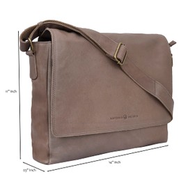 ANTONIO VALERIA Robert khaki Premium Vintage Wash Leather Messenger Bag for Men