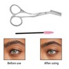 Stainless Steel Eyebrow Scissors, Eyebrow Trimmer Scissors with Comb Professional