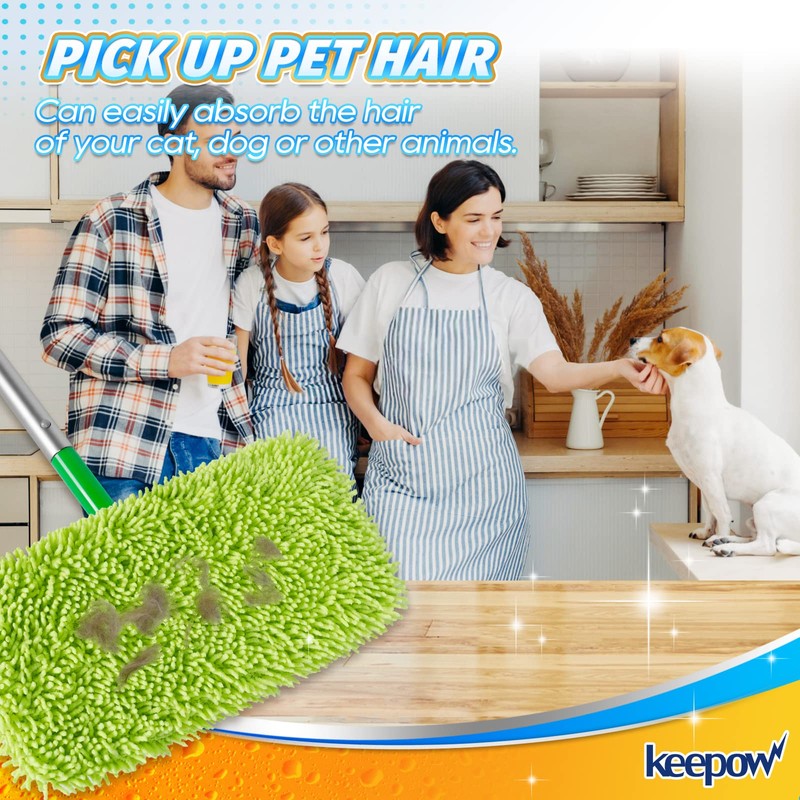 Reusable Microfiber Mop Pads Compatible with Swiffer Sweeper, Dry Sweeping
