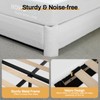 WEUP Full Size Boucle Bed Frame, Upholstered Teddy Fabric Bed