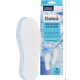 balea 8 Pairs Fresh Insoles Size 6-8 White, White