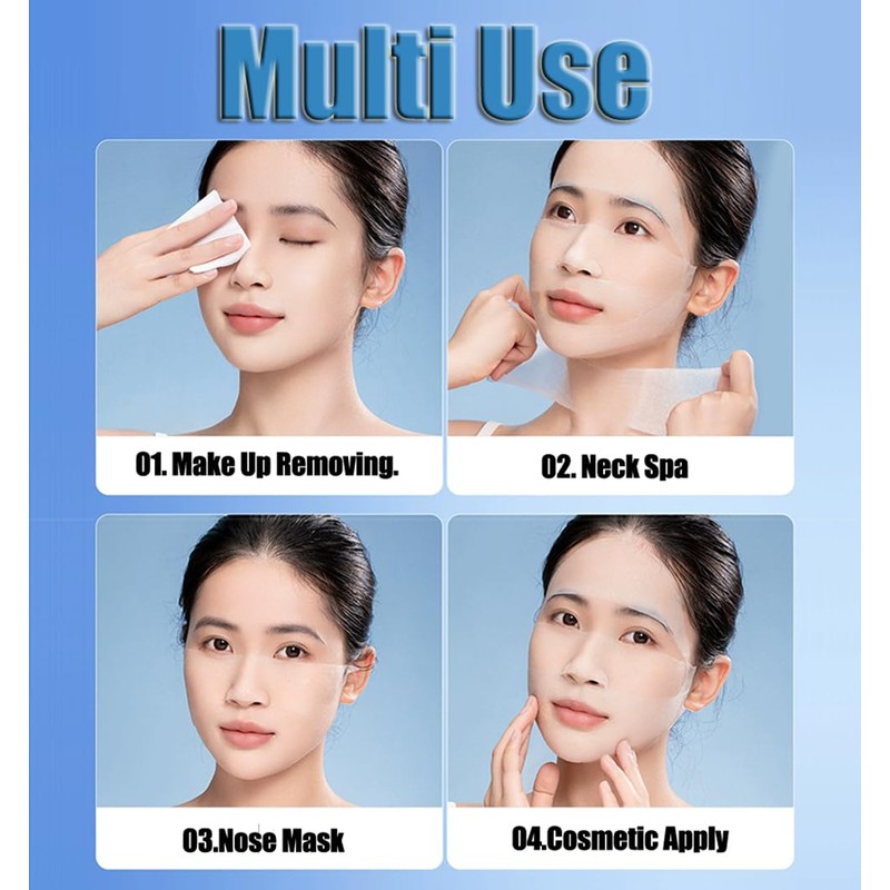 200Pcs Stretchable Makeup Wet Cotton Pads for Face Thin Makeup