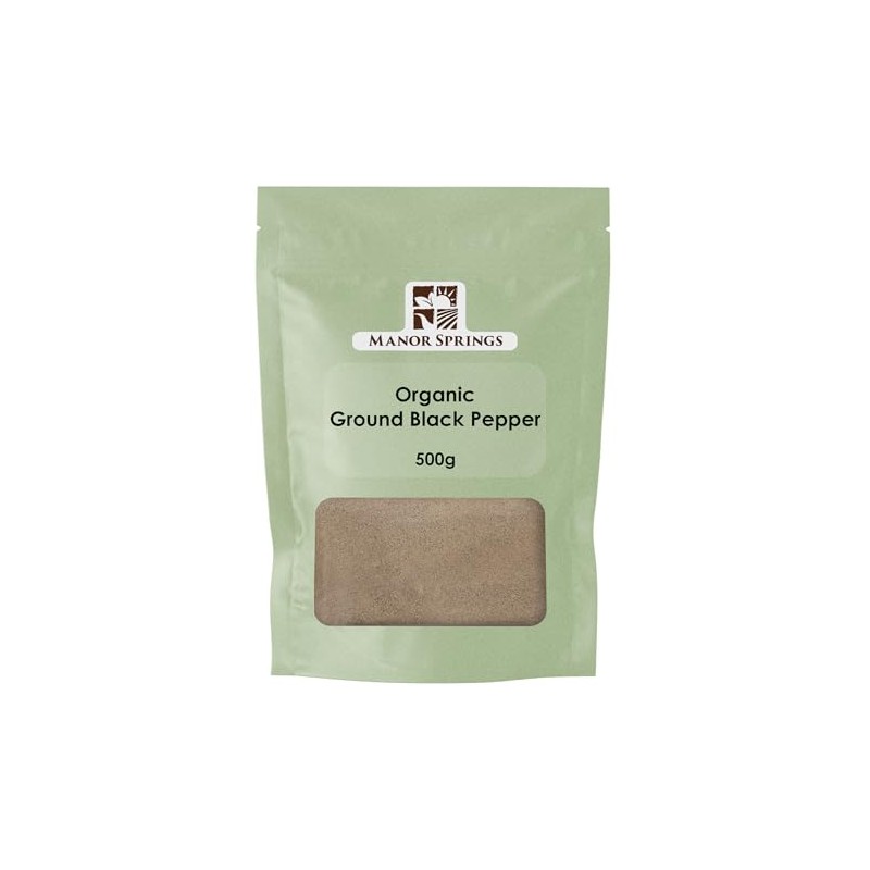 Organic Ground Black Pepper 500g by Manor Springs Organic