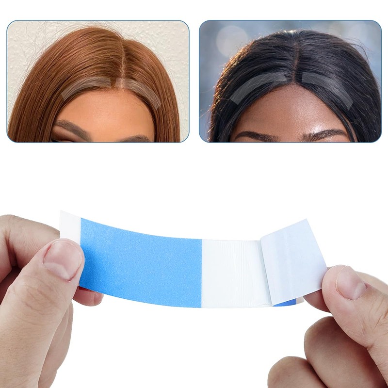 36pcs Blue Wig Tapes for Lace Wigs, Double Sided Waterproof