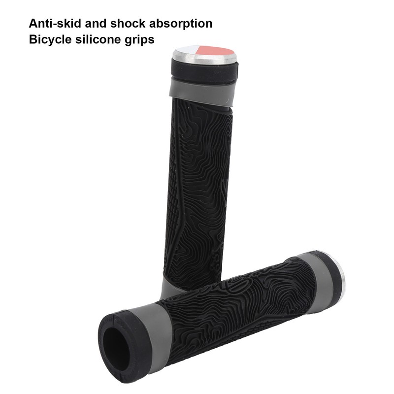 Antislip Silicone MTB Bicycle Handlebar Grips with Plugs Shockproof Cycling