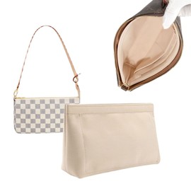 Lckaey Purse Organizer for Large Liner Compatible with Pochette Accessories Pouch Inside Insert 3039-Beige