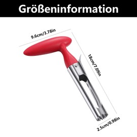 Apfelentkerner Apfelausstecher, Apfelstecher, Apfel Schneiden, Kerngehäuse Ausstecher Apfel, für Birnen, Paprika, Fuji, für Home, Küche(Rot)
