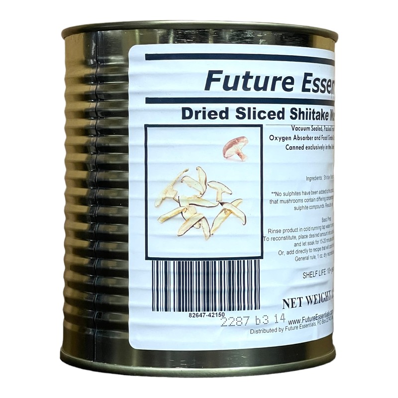 1 Can of Future Essentials Canned Dehydrated Sliced Shiitake Mushrooms