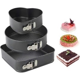 3 Moldes Pastel Anti Adherente Reposteria Hornear Pan Cocina