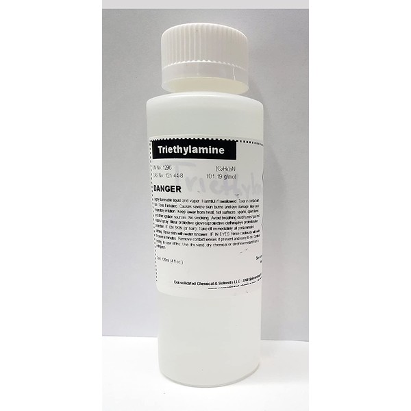 CCS LLC Triethylamine High Purity Solvent 120ml (4 fl oz) Poly Bottle