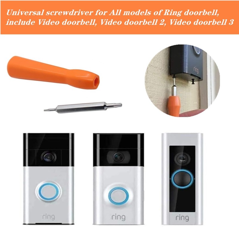 Ring Doorbell Screwdriver Set,T6,T15,+5.0,-4.0 Double-ended Screwdriver Bits with 40 Screws,for