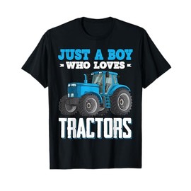 Just A Boy Who Loves Tractors Farm Trucks Boys Toddlers Kids T-Shirt