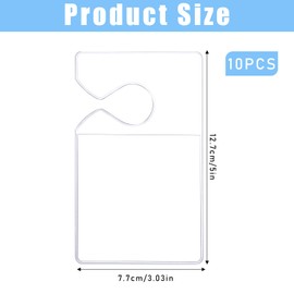 JJUNW 10 Pcs Clear Parking Permit Holder, Car Vertical Parking Lot Pass Rear View Mirror Hanger, Vehicle Parking Pass Hang Tag Holder, for Car Passes Stickers and Permits (7.7cm x 12.7cm/3 x 5in)
