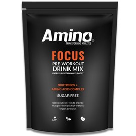Amino Focus - Pre Workout Powder - 8000mg Nootropics with Caffeine, Creatine & Amino Acids - Preworkout Drink Men & Women - Sugar Free & Suitable for Vegans (Red Berry, 44 Servings)