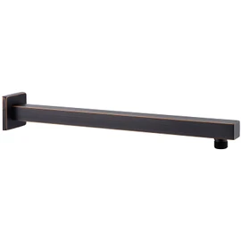 Square Shower Arm with Flange 16 Inch Wall Mounted Rainfall Shower Head Extension Arm for Low Profile Bathroom, Stainless Steel, Oil Rubbed Bronze