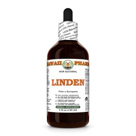 Linden (Tilia x Europaea) Dry Leaf and Flower Glycerite, Made in Hawaii, Organic Raw Materials, All Natural, Vegan, Lab Tested Alcohol-Free Liquid Extract - 4 fl.oz