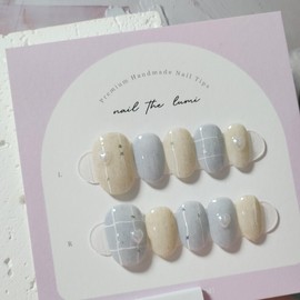 Soft winter knit  Handmade nail tip - short ballerina / 소프트 윈터 니트  수제네일팁 - 숏발레리나