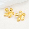 DIAMANTIO Elegant 18k Gold-Plated Floral Stud Earrings for Women –