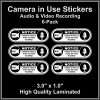 Camera in Car Recording Video 6-Pack Decals White & Black
