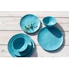 Abode Homewares Organic Coupe Wheat PolyPro 12-Piece Dinnerware Set, Azure