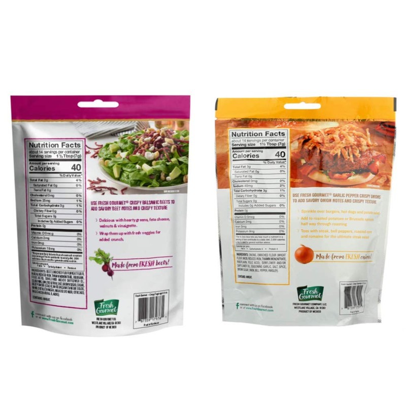 Fresh Gourmet Crispy Beets Balsamic and Fresh Gourmet Crispy Onions