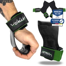 NetroxSports® - Power Grips Professional Lifting Straps with Extra Grip For Bodybuilding, Weight Lifting, Weight Training, Strength Training and Fitness Suitable for Heavy Weights For Men and Women, green, s