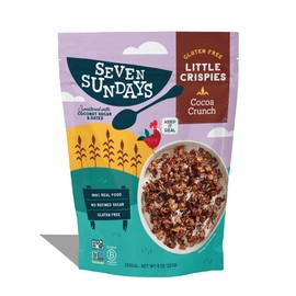 Seven Sundays Little Crispies Cereal, High Protein, Gluten-Free Kids Snack & Breakfast – Made with Real Ingredients, No Sugar Alcohols – Healthy Alternative for Breakfast (8 Ounce (Pack of 3), Cocoa Crunch)