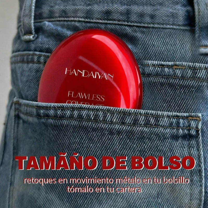 Hidratante Cushion Foundation Larga Duración Con Polvo Borla