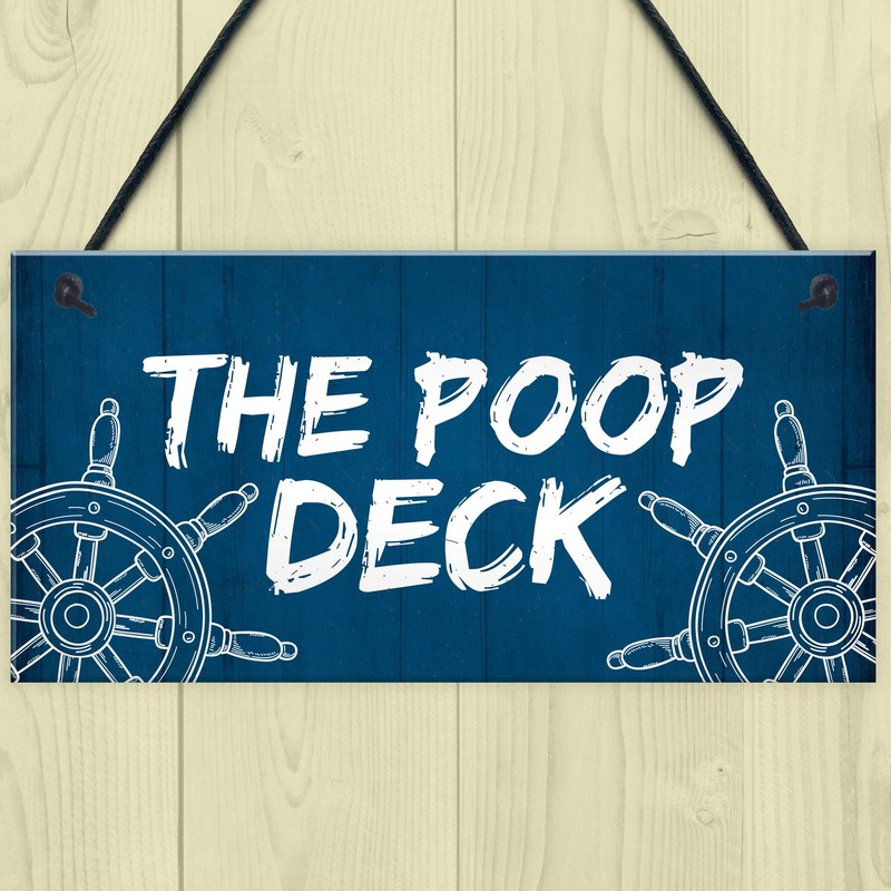 RED OCEAN Funny Nautical Theme Sign For Bathroom Toilet Loo
