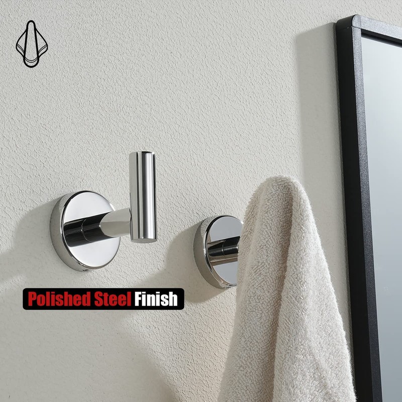 JQK Chrome Bathroom Towel Hook, 304 Stainless Steel Coat Robe