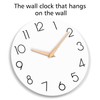 cicininc Wall Clock, 14 Inch Wooden Silent Non-Ticking, Decorative Battery