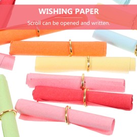 Milisten 50pcs Message in a Bottle Paper Scrolls Paper Multicolor DIY Lucky Writing Paper Rolls for Crafts Valentines Day Decor (Random Color)