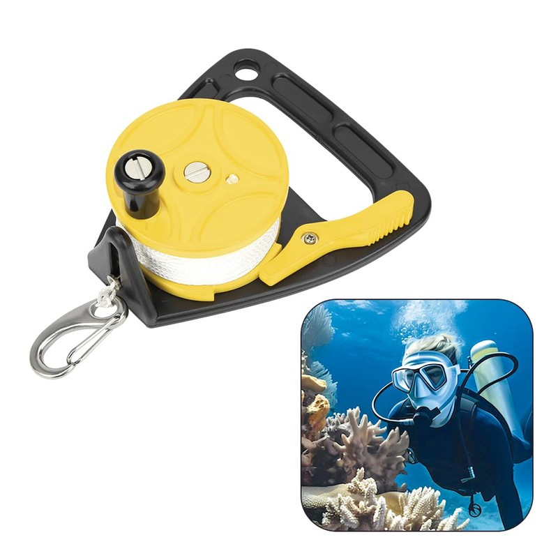 Lwuey Dive Reel with Thumb Stopper,150ft Scuba Ratchet Diving Spool