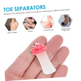 PACKOVE 24Pcs Toe Separators for Nail Art Creative Spacers for Pedicures Toe Protectors to Alleviate and Prevent Deformity for DIY Nail Polish Application