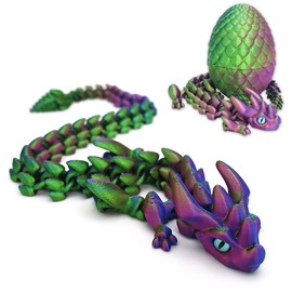 QYEHF 3D Print Dragon, Movable 3D Printed Dragon, 30 cm Dragon with Eyes, Mysterious Realistic Dragon Figures, Ewegliche Gelenke Crystal Dragon Decorative Desk