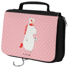 Mr. & Mrs. Panda Unicorn Nurse Toiletry Bag, red, Hand Drawn