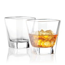 Barski European Glass - Square - Double Old Fashioned Tumbler Glasses - Uniquely Designed - Set of 6-11 oz. - Made in Europe