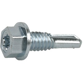 Power Pro Premium Self-Drilling Metal Screws, Zinc Plated Steel, Hex Washer Head Metal to Metal Winged Point Screws, Silver, #12 x ¾ inch, Box of 90 Screws