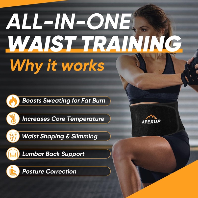 APEXUP Sweat Waist Trainer for Women and Men, Neoprene Waist