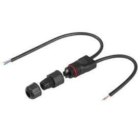 SinLoon M20 Outdoor Light Waterproof Splitter Pigtail Cable Track Lighting 2 Pin IP68 Waterproof Connector Y Splitter Pigtail Cable for Street Lights, Tunnel Lights, Plant Lights, 18AWG