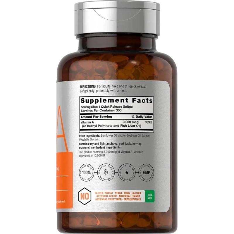 Vitamina A + Salud Ocular Ojos Vista 1000mcg 300 Caps