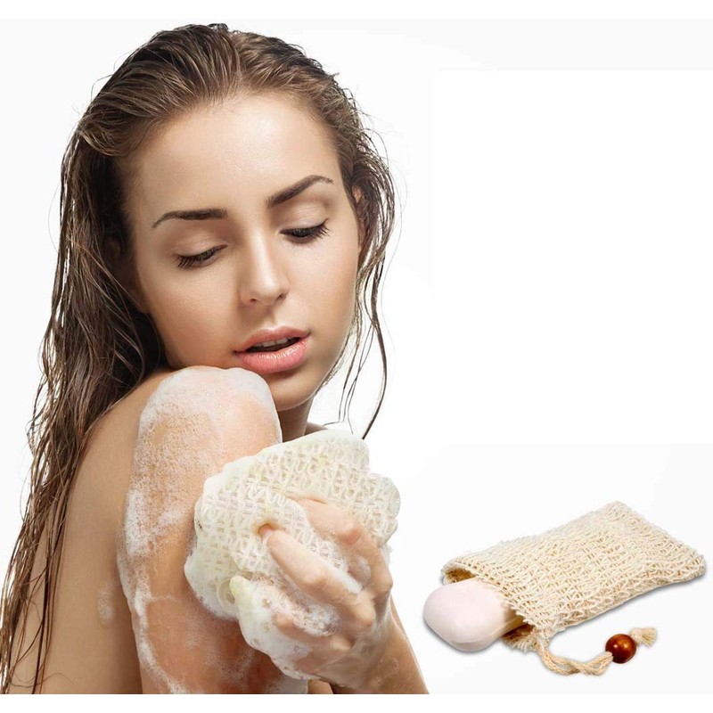 NT-ling 1 Pack Soap Dishes &1PCS Soap Bags, Wooden Soap