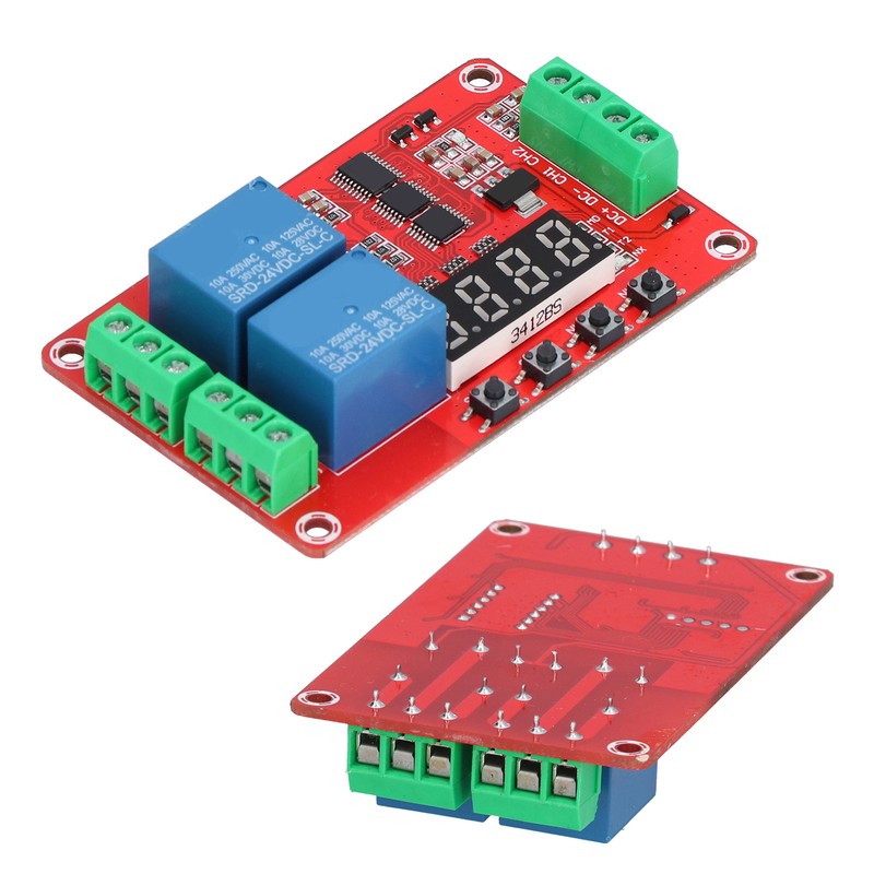 Time Delay Relay Multi Functional 2-Channel Self Lock Cycle Timing