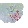 Embroidered Pink Butterfly Doilies Pack of 6 Scallop Edge Traditional