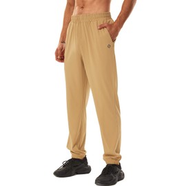 HOdo 34"/36" Long Inseam Tall Mens Joggers Cuffed Sweatpants Baggy Workout Pants Zipper Pockets Khaki