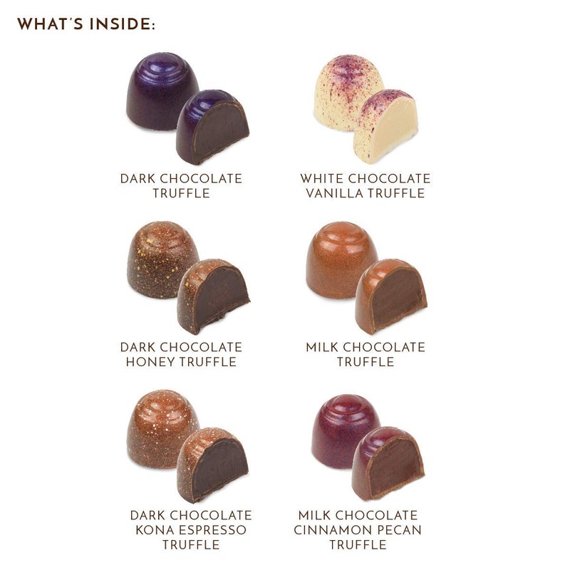 Ethel M Chocolates Premium Truffles Collection, Milk, Dark and White12-Piece