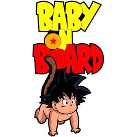 Baby On Board Goku Sticker, 17 x 10 cm, UV-Resistant, Easy to Apply, Visible and Safe, Ideal for Car Windows