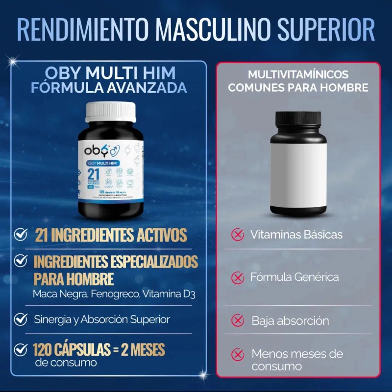 Multivitaminico Hombre Creatina Maca Negra Arginina Fenogreco Magnesio Complex B12