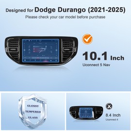 BSTW for 2025 Dodge Durango Screen Protector for 2021-2025 Dodge Durango SRT Hellcat Uconnect 5 Nav 10.1-Inch Touchscreen 2024 Durango Accessories Tempered Glass Protective Film